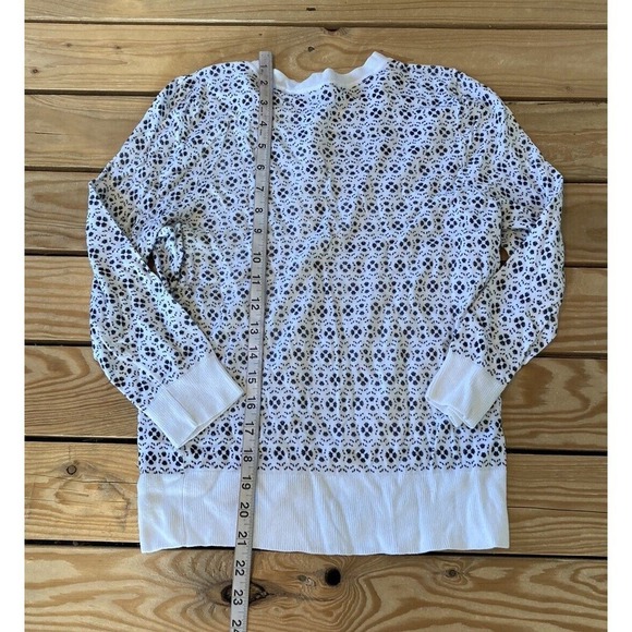 Halogen Button Front Cardigan Sweater Size Small Women’s Ivory Black - Picture 5 of 7